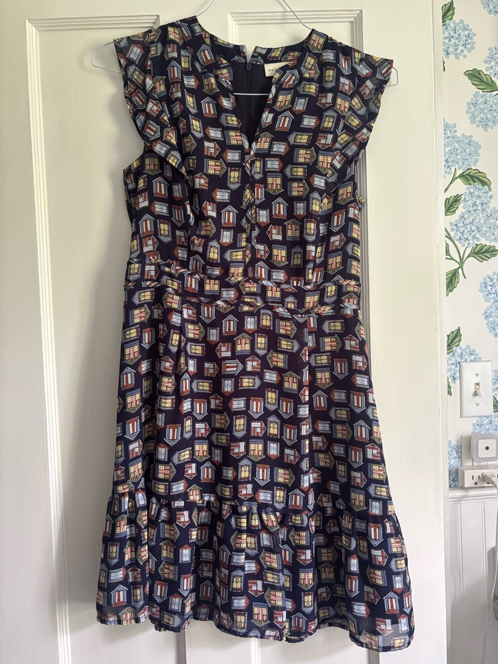 Maison Jules Beach House Navy Pattern Whimsy Dress, Size 2